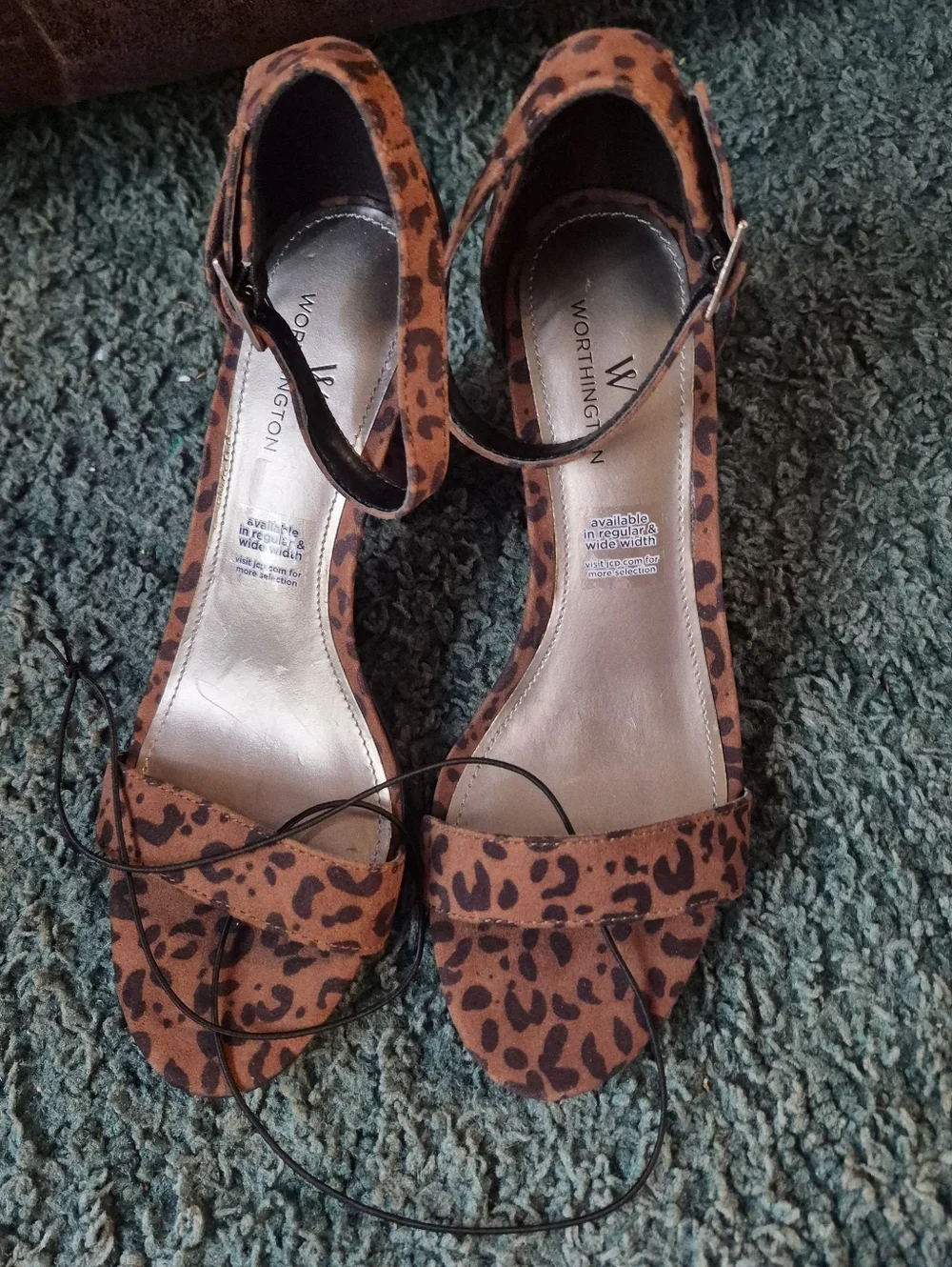 Worthington Animal Print Block Heels Open Toe 6.5 NWOB